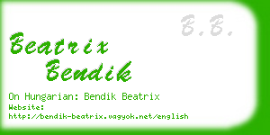 beatrix bendik business card